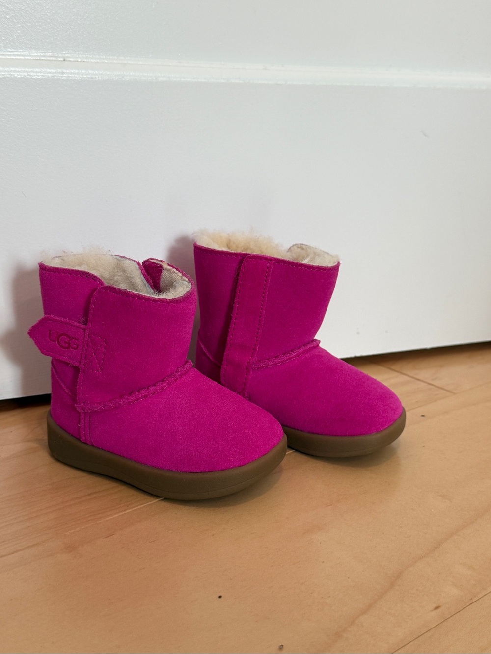 UGG Kids Pink Suede Shearling-Lined Boots